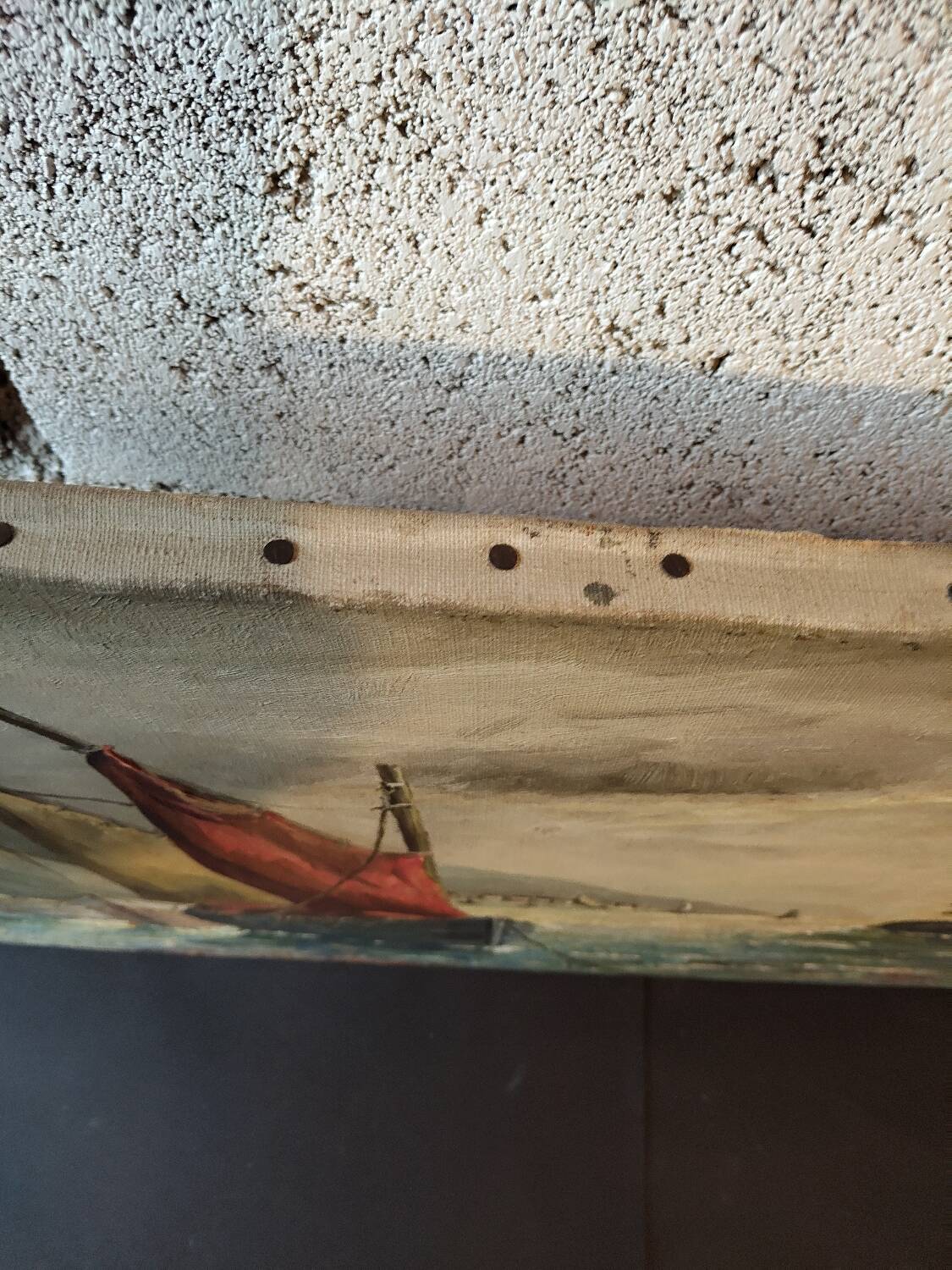 Oil on canvas of a Mediterranean seascape signed MG – 1950s/70s