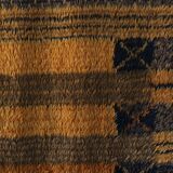 Large Scandinavian brown wool rya rug | Sweden | 1960s