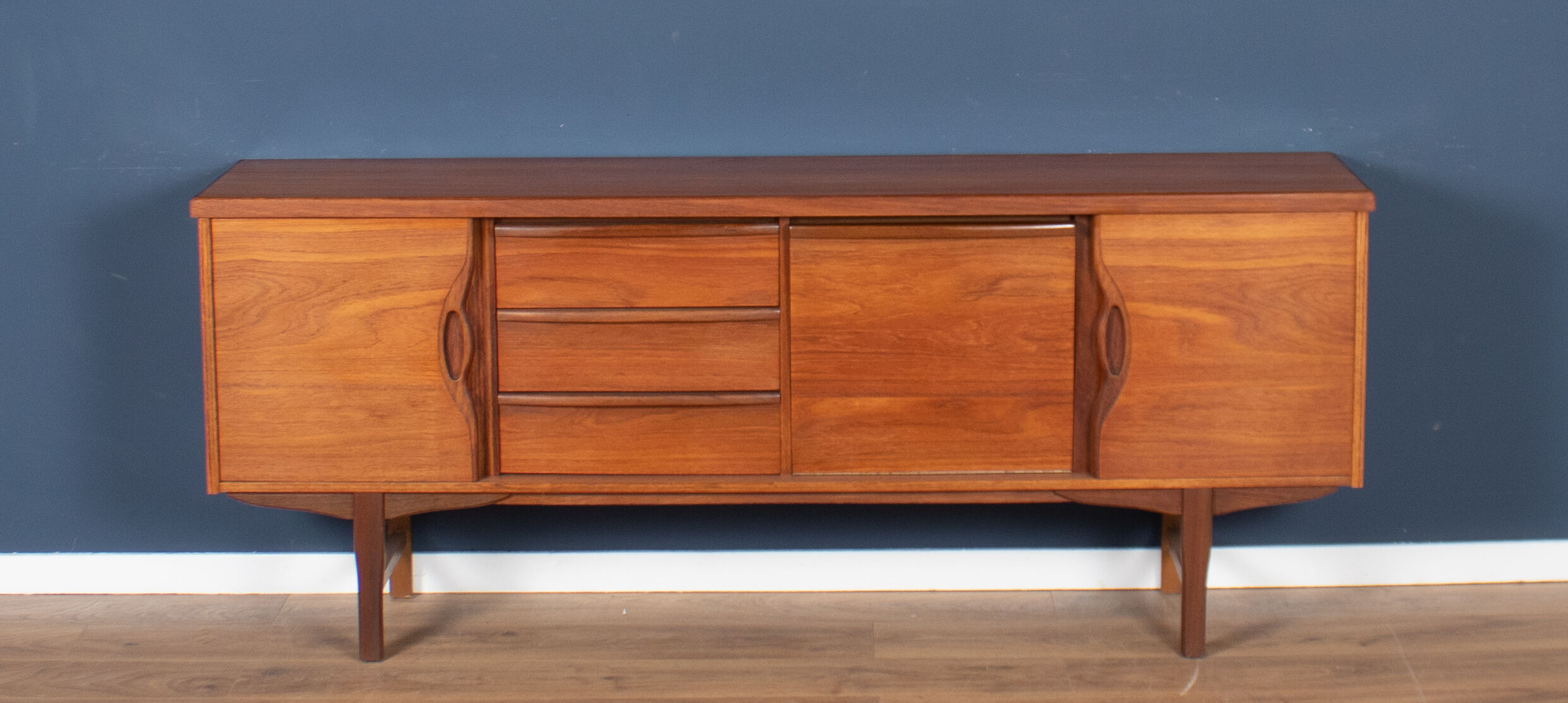 Retro teak 1960s long mid century sideboard by jentique