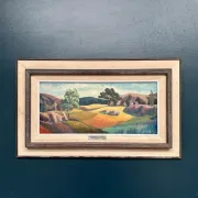 Original Swedish Oil on Panel – "Landscape" by Gunnar Munther – Signed – Vintage and Framed – 64 × 38 cm (25.2" × 15")