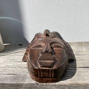 Minimalist wooden bird mask