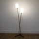 Vintage floor lamp in metal and brass and glass 1950