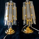 Venini table lamp pair! Golden structure