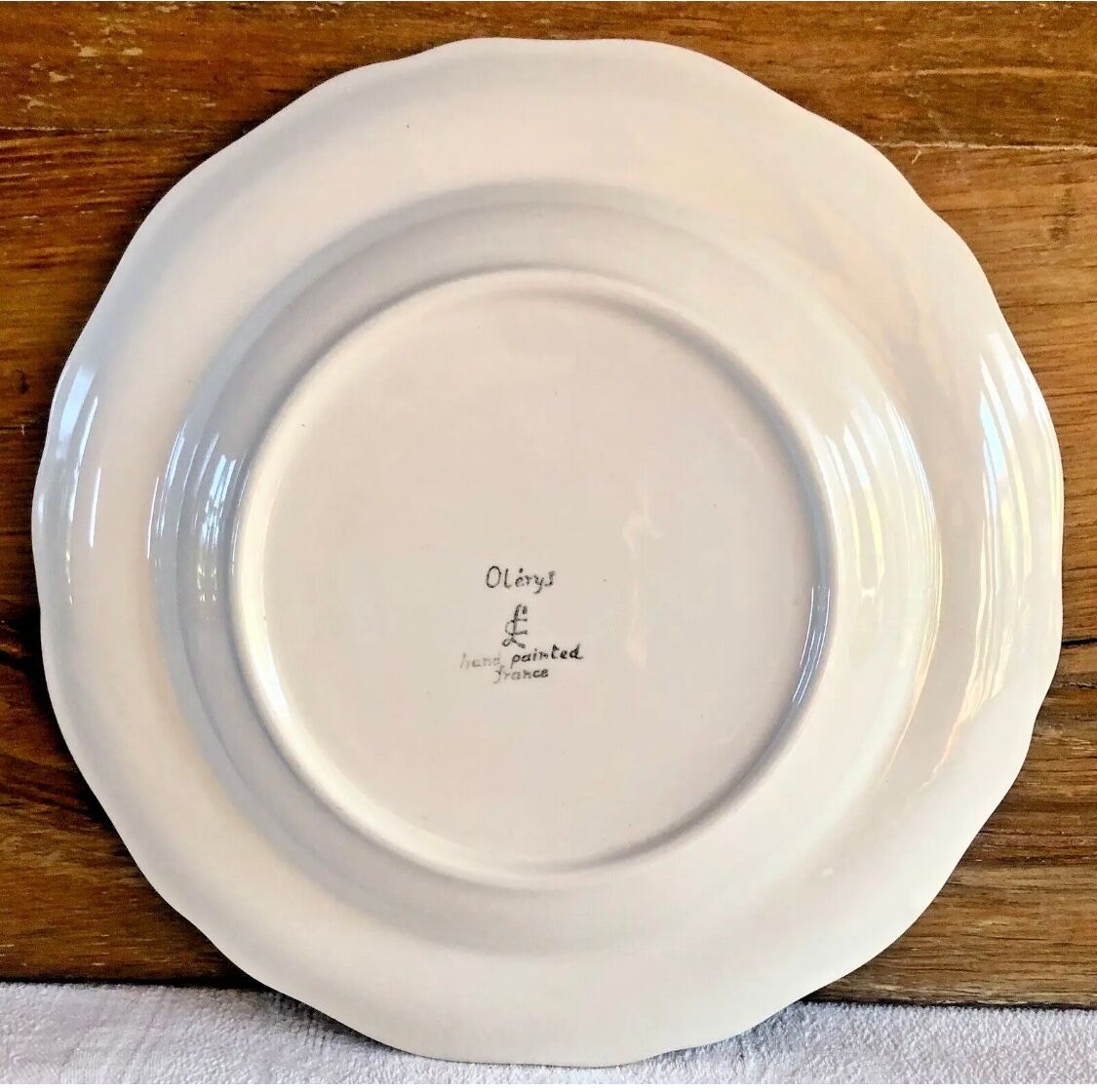 6 Longchamp soup plates Moustier Olérys decor