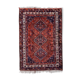 Tapis tribal antique 320x220 cm laine orientale fait main tapis rouge, marron, bleu