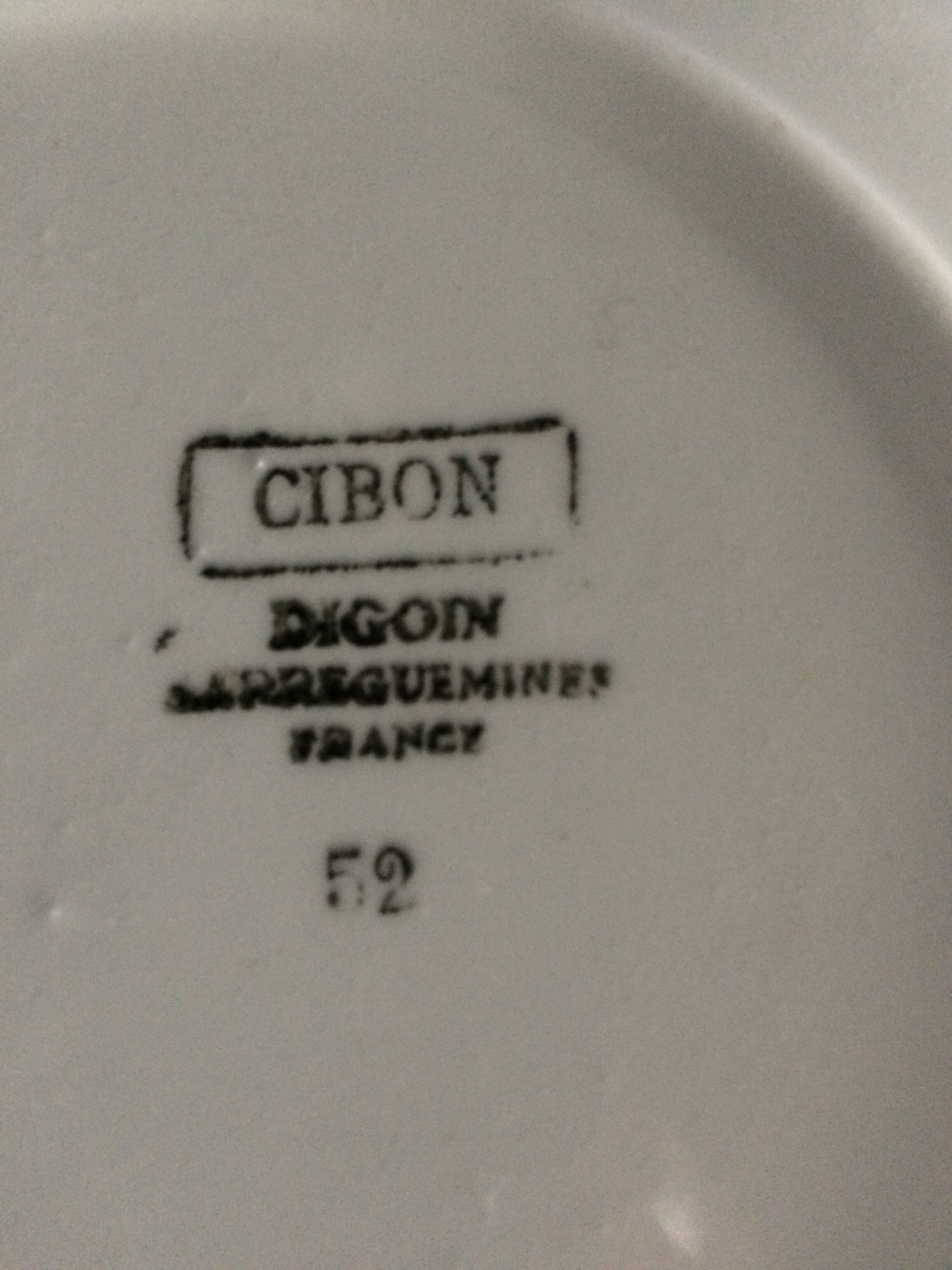 Digoin Sarreguemines CIBON hollow round dish