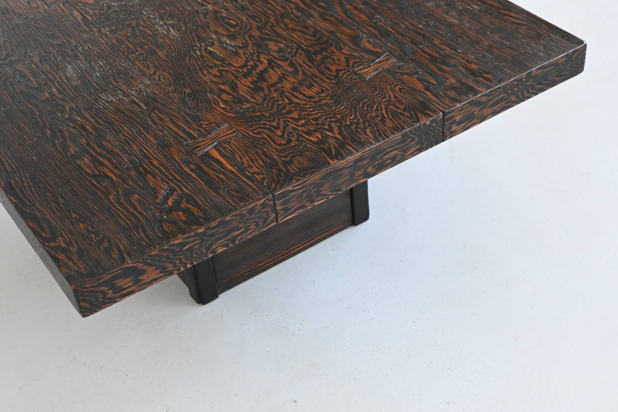 Brutalist square shaped coffee table Mid-Century France 1970