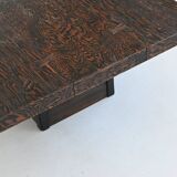 Brutalist square shaped coffee table Mid-Century France 1970