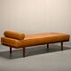 Hans J. Wegner GE19 Daybed in Teak and Camel Leather for Getama Denmark