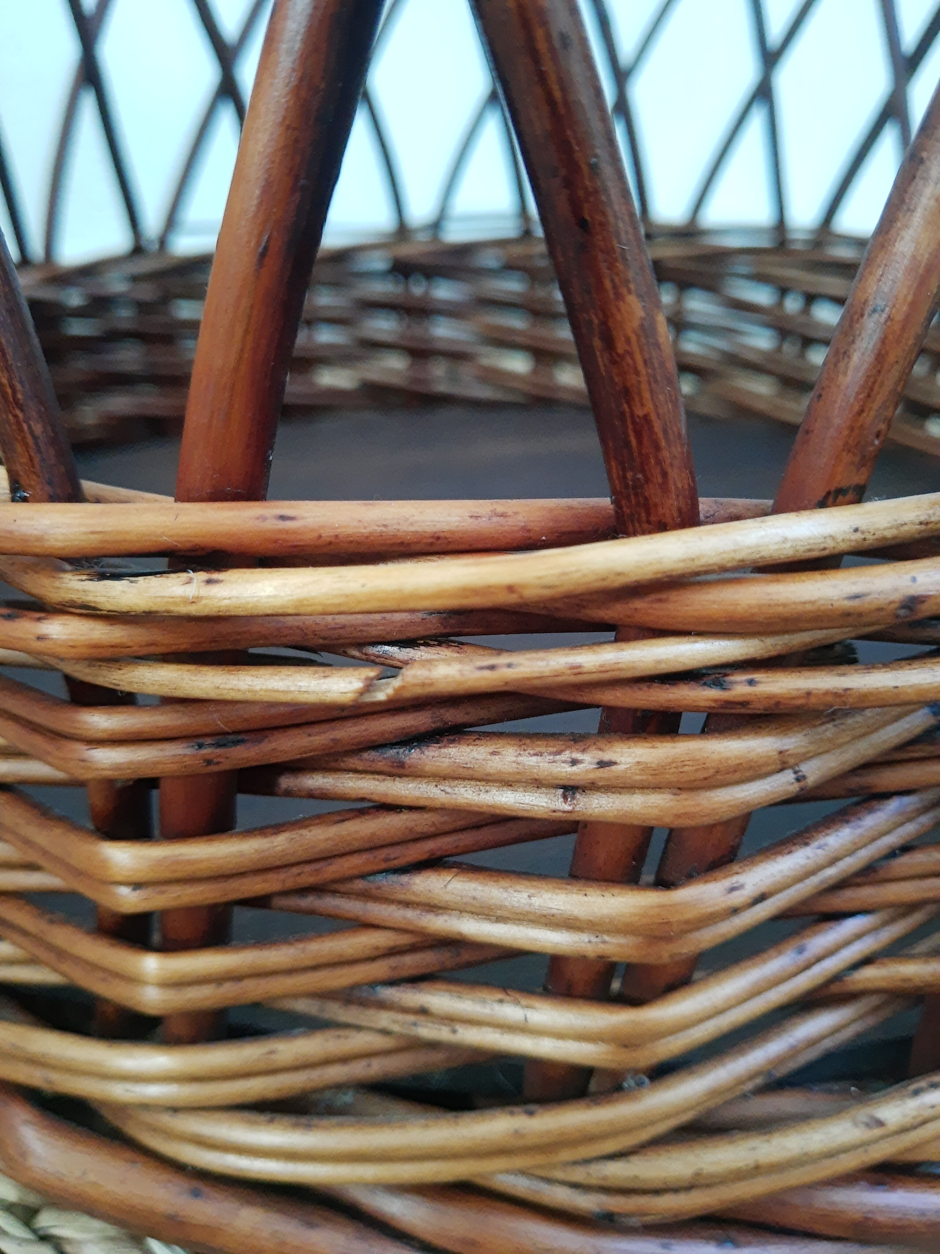 Large basket / laundry basket - vintage wicker toy basket