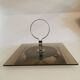 Vintage metal and smoked glass display tray