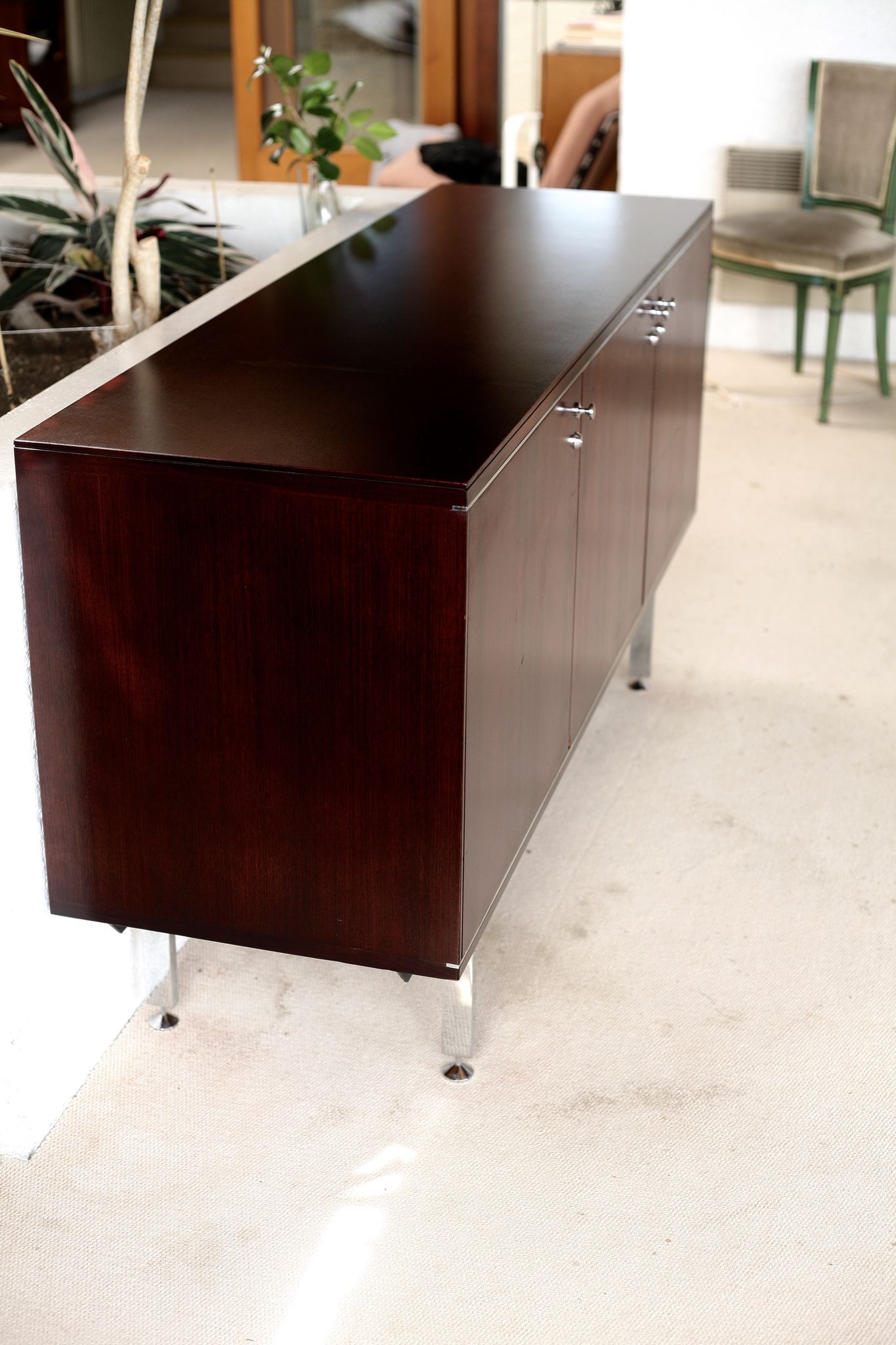 Sideboard solid wood and steel, France, cira 1970, Negroni edition