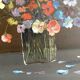 Painting on canvas bouquet of flowers signed 35 X27