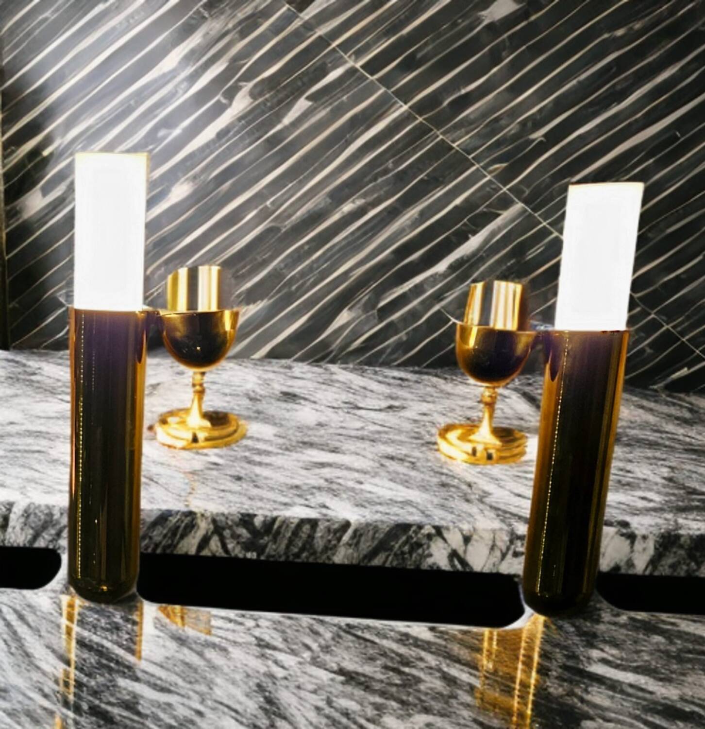 Pair of designer wall lights