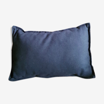 Dark blue felt rectangular cushion