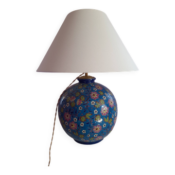 Ball-shaped table lamp with Lorraine enamels