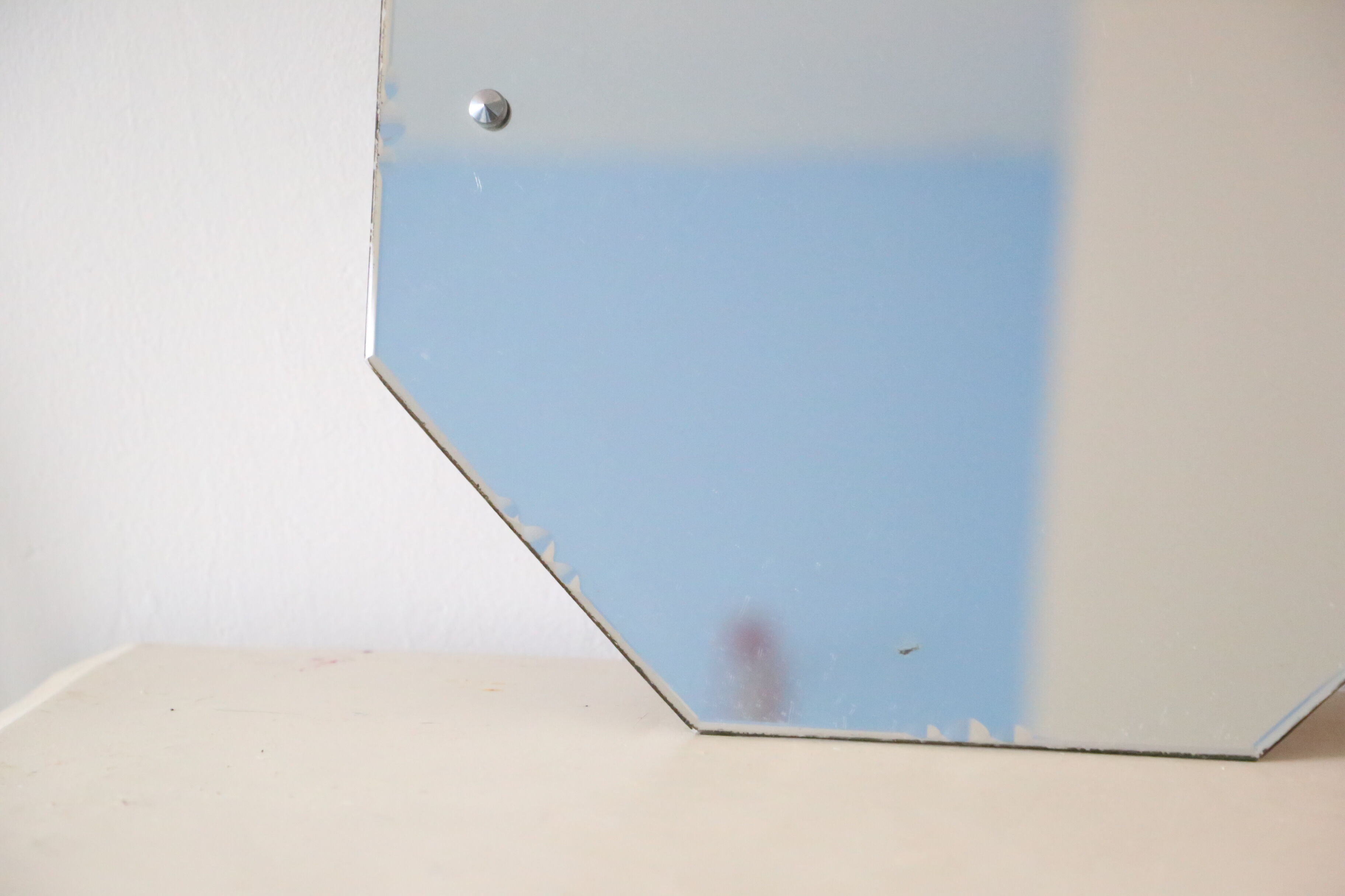 Octagonal bevelled wall mirror