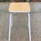 White wood and steel stool