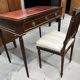 Flat desk and Louis XVI style chair in mahogany veneer (nineteenth century)