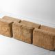 Modular 7-piece beige Italian sofa in soft velvet, 1970s