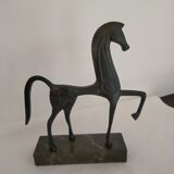 Bronze Etruscan horse on brass base