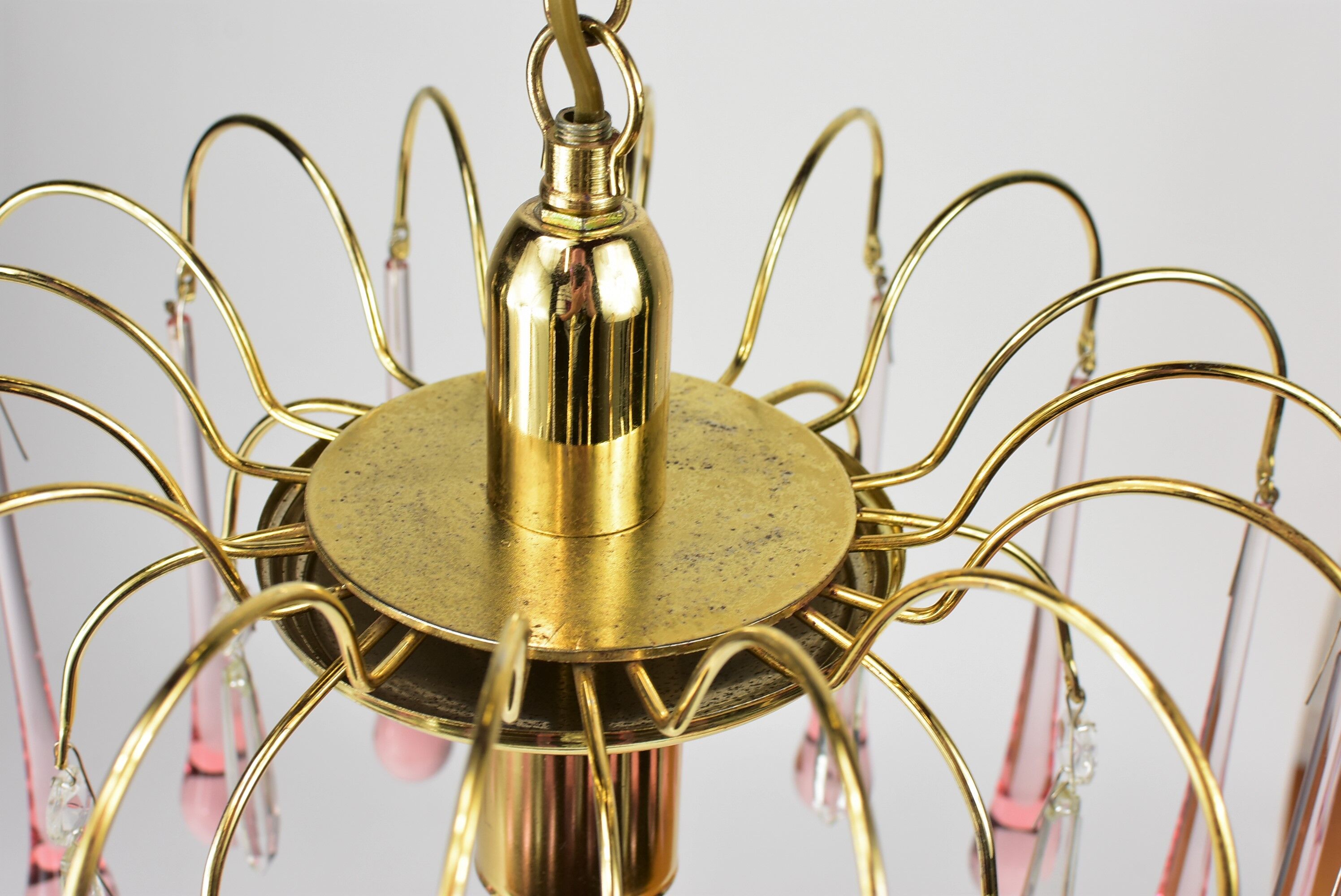 Chandelier pampilles pearl pink.