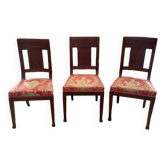 set of three antique Empire-style chairs.