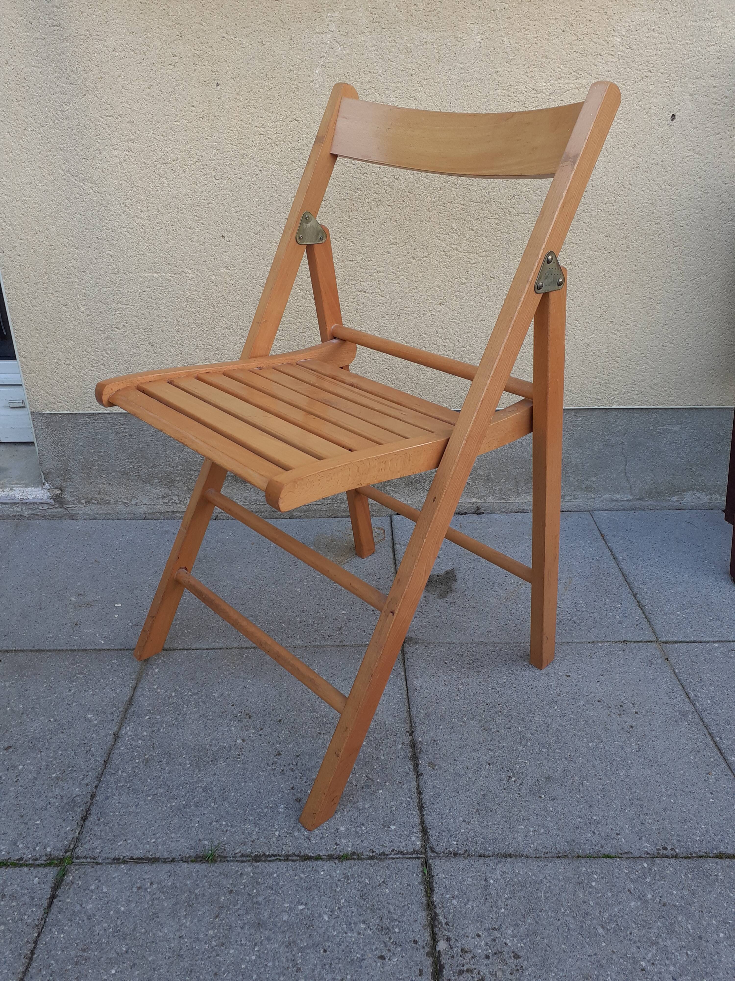 Chaise pliante bois blond
