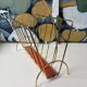 Vintage gold metal magazine rack