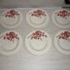 Set of 6 old hollow plates in beige and red earthenware