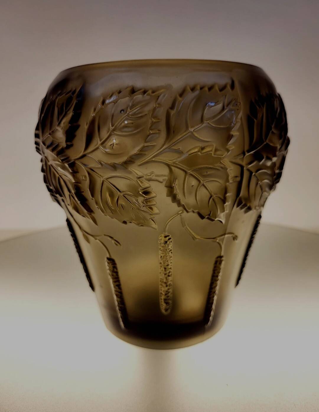 Vase art déco, fumée persglas avec décor, Barolac Josef Inwald, période 1930