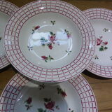 4 hollow plates Digoin Sarreguemines model Rosa