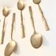 12 gold-plated brass teaspoons, Hollywood Regency – circa 1970