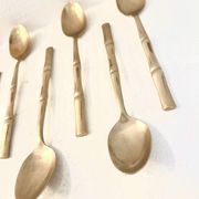 12 gold-plated brass teaspoons, Hollywood Regency – circa 1970