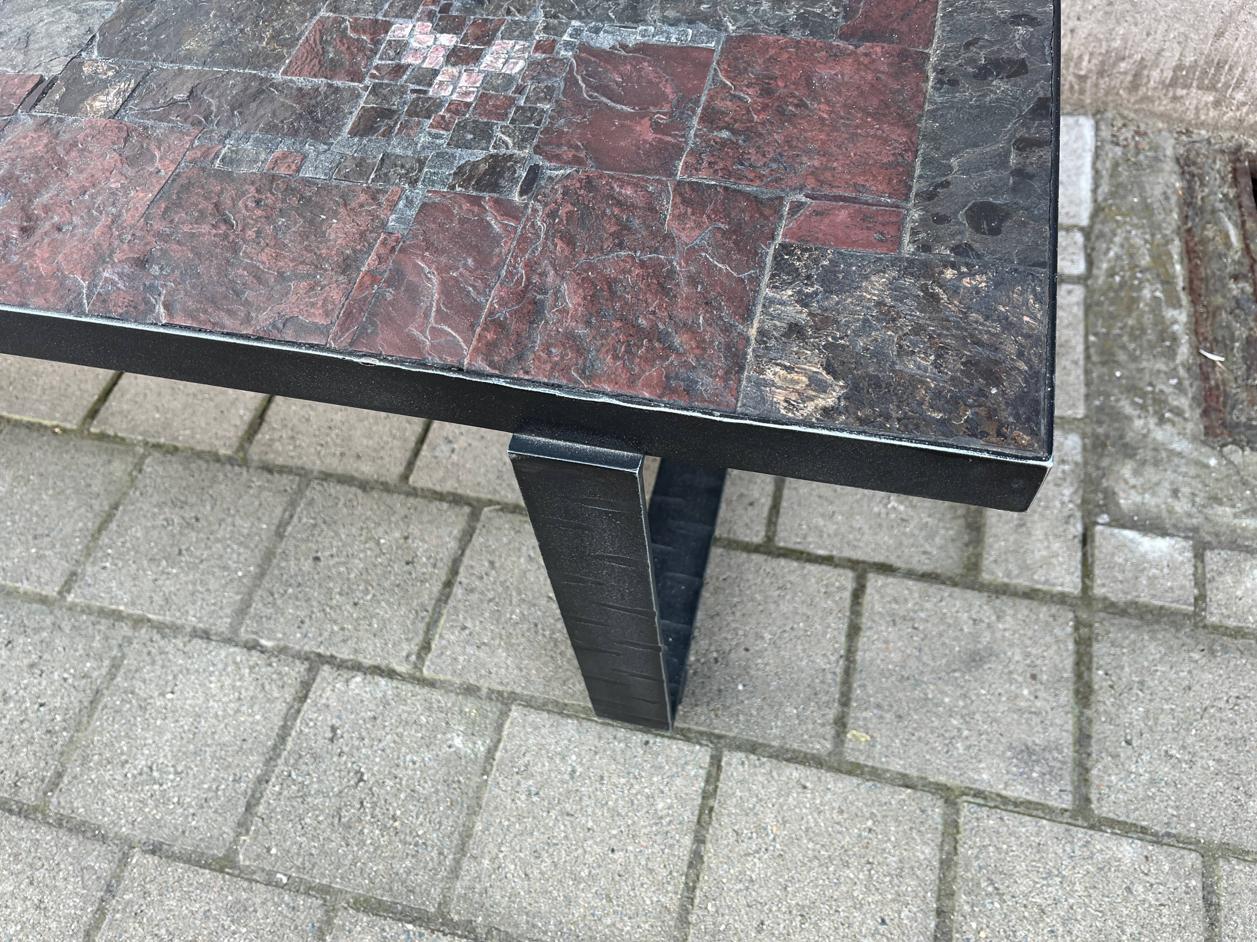 Ceramic tile coffee table by Pia Manu (signed)
