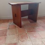 Gustave Gautier 1960 massive elm butterfly butterfly tabouret