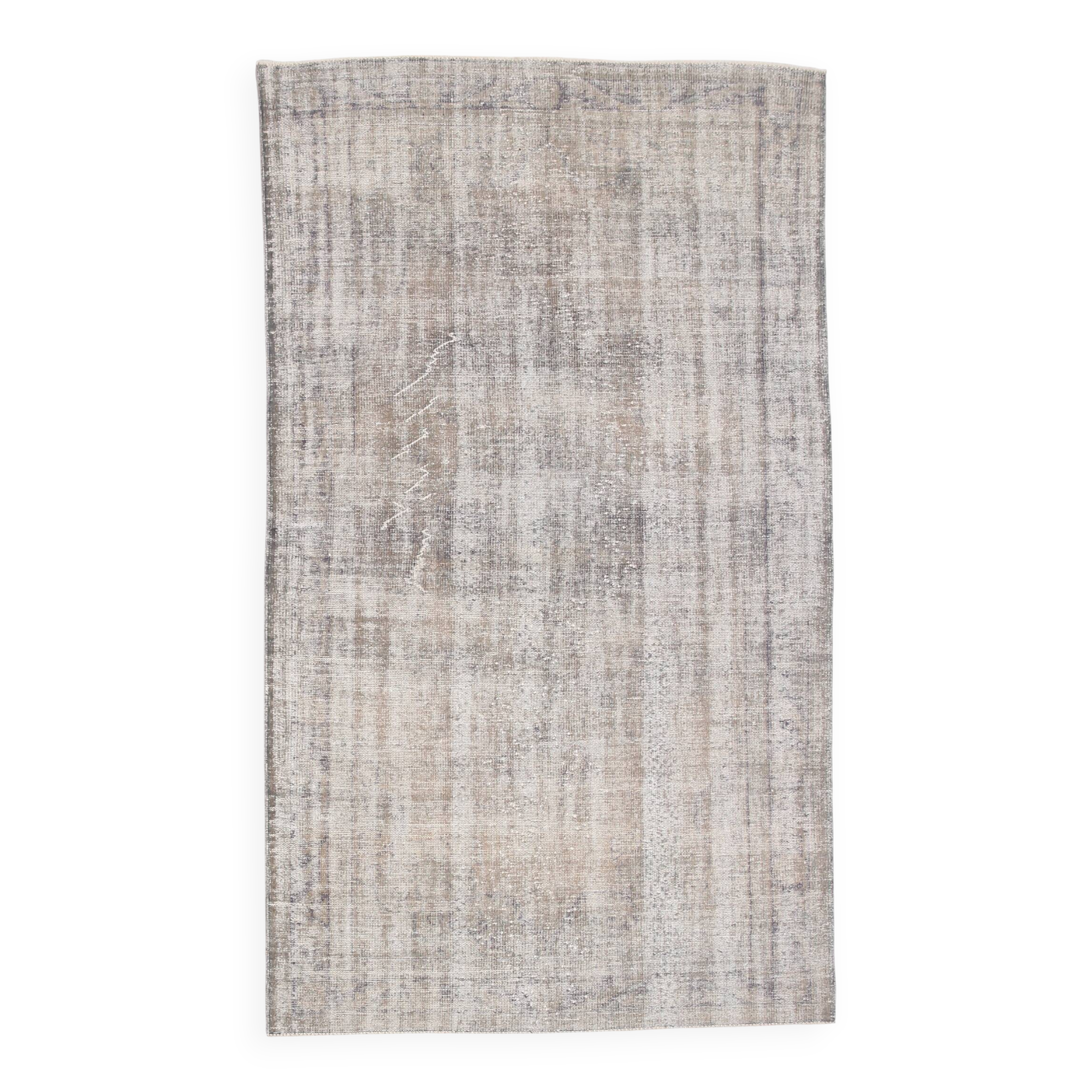 Gray vintage turkish carpet, Distressed vintage large carpet gray