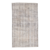 Gray vintage turkish carpet, Distressed vintage large carpet gray