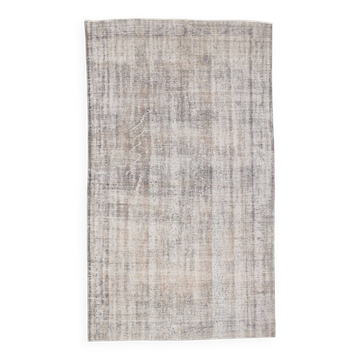 Gray vintage turkish carpet, Distressed vintage large carpet gray