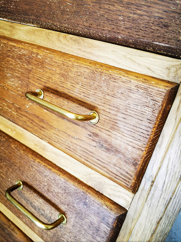Vintage compass feet chest of drawers