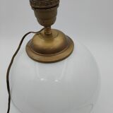 Hand-painted opaline ball lamp signed 1970s