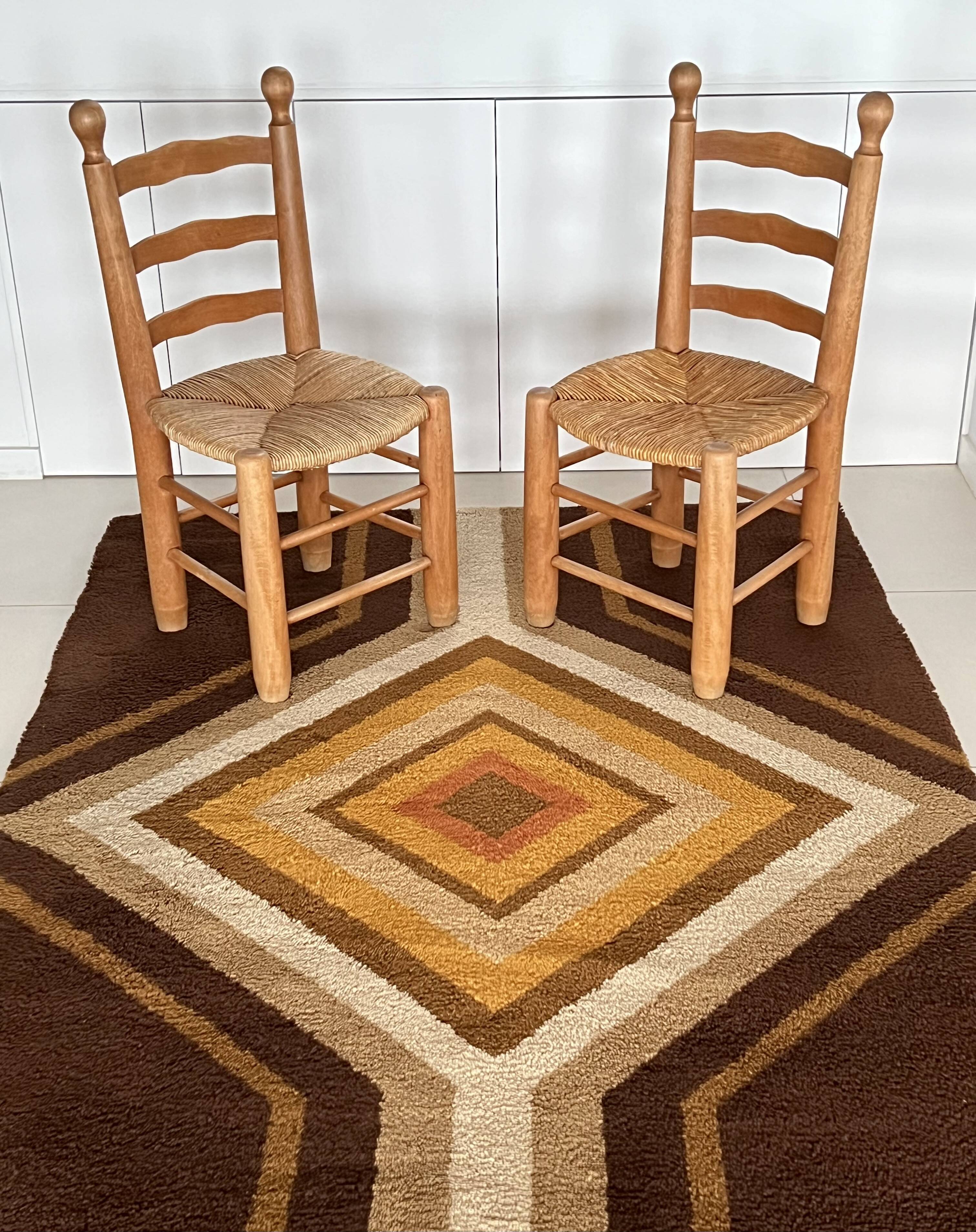 Wool rug series Grafik 100 by S. Doege, Germany 70s