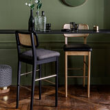 Red Edition gray cannage high stool