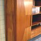 Mid-century living room furniture in ash wood with suspended parts