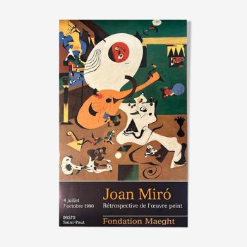 Joan Miró Exhibition Poster - Retrospective Of Painted Works - Fondation Maeght