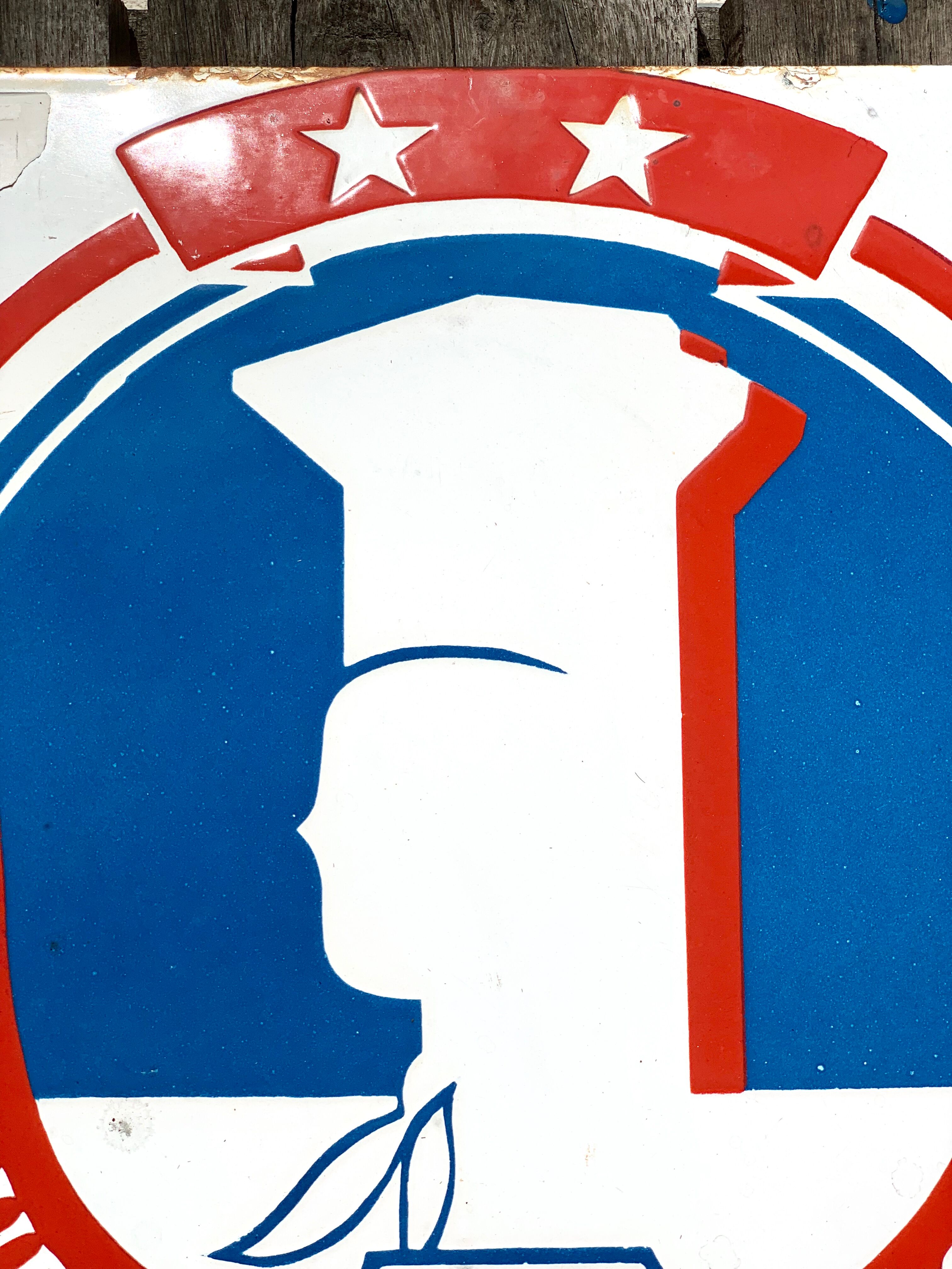 Old enamelled plate tourist restaurant