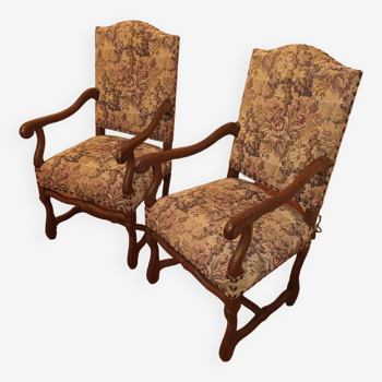 Lot de 4 chaises et 2 fauteuils style Henri IV époque XXe