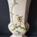 Octagonal vase signed Lallier in Moustier