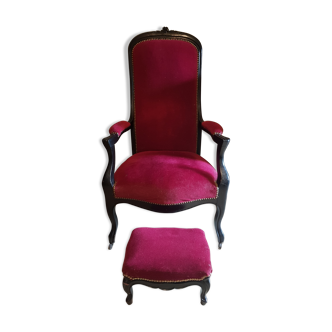 Voltaire chair and foot rest
