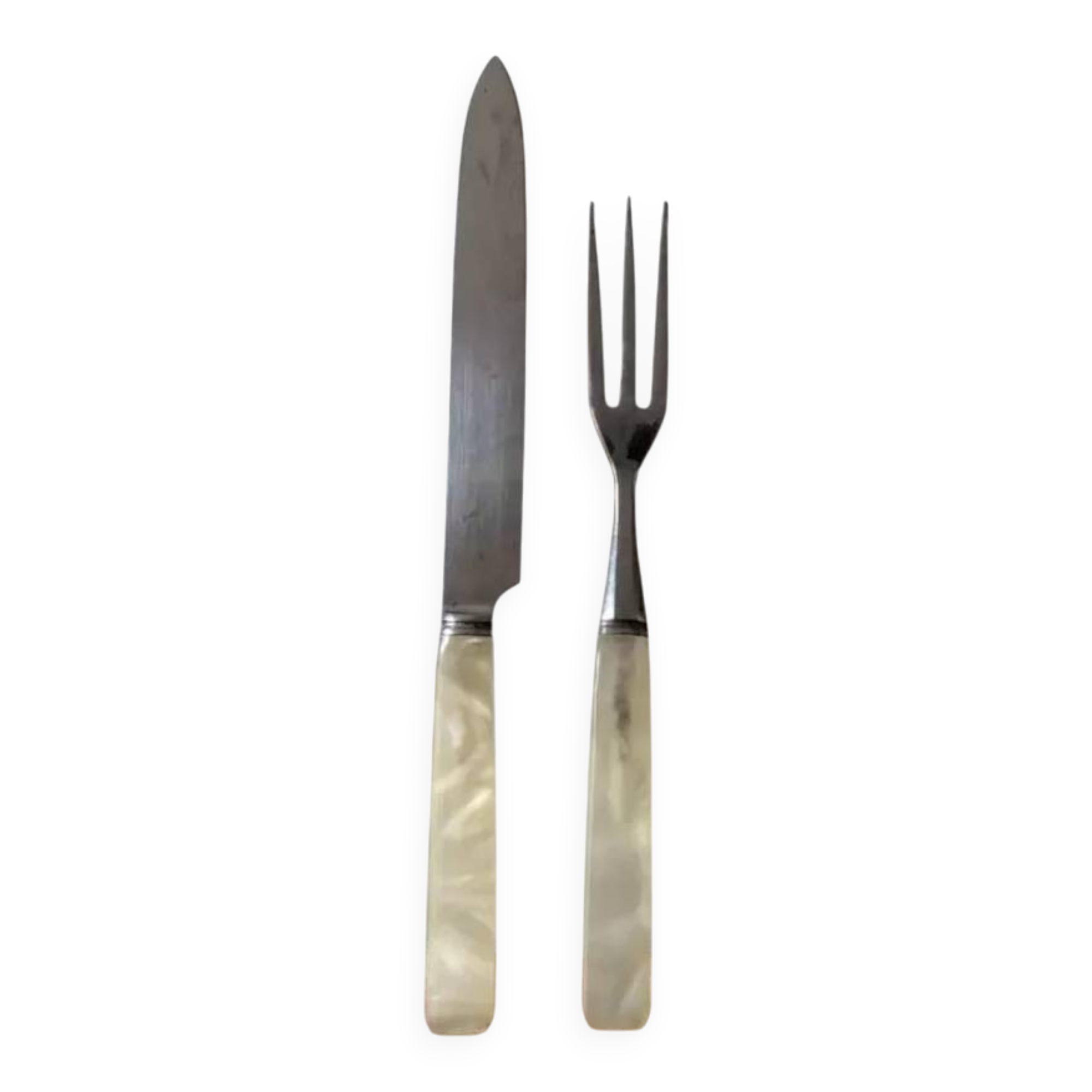 Stainless steel and mother-of-pearl serving cutlery